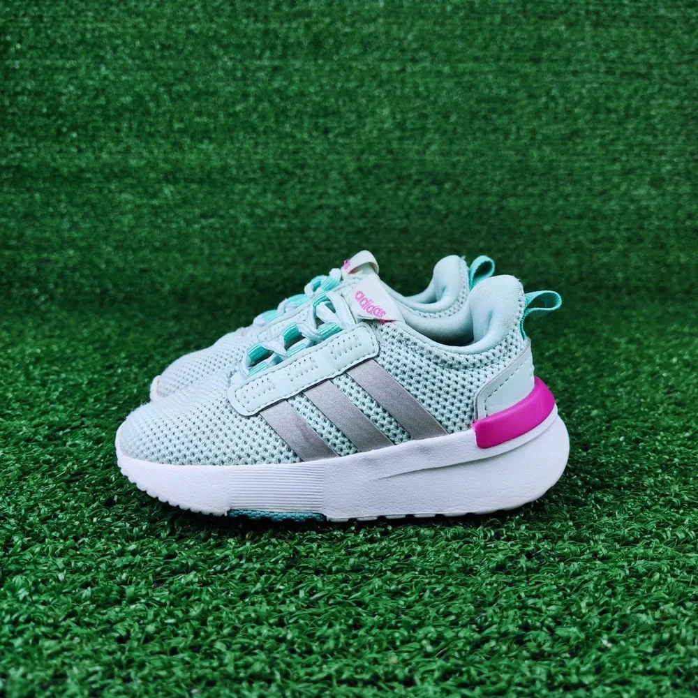 Adidas Sneakers Kids 5K Mint Green Tensaur Run 2.0 Athletic Mesh GV7403